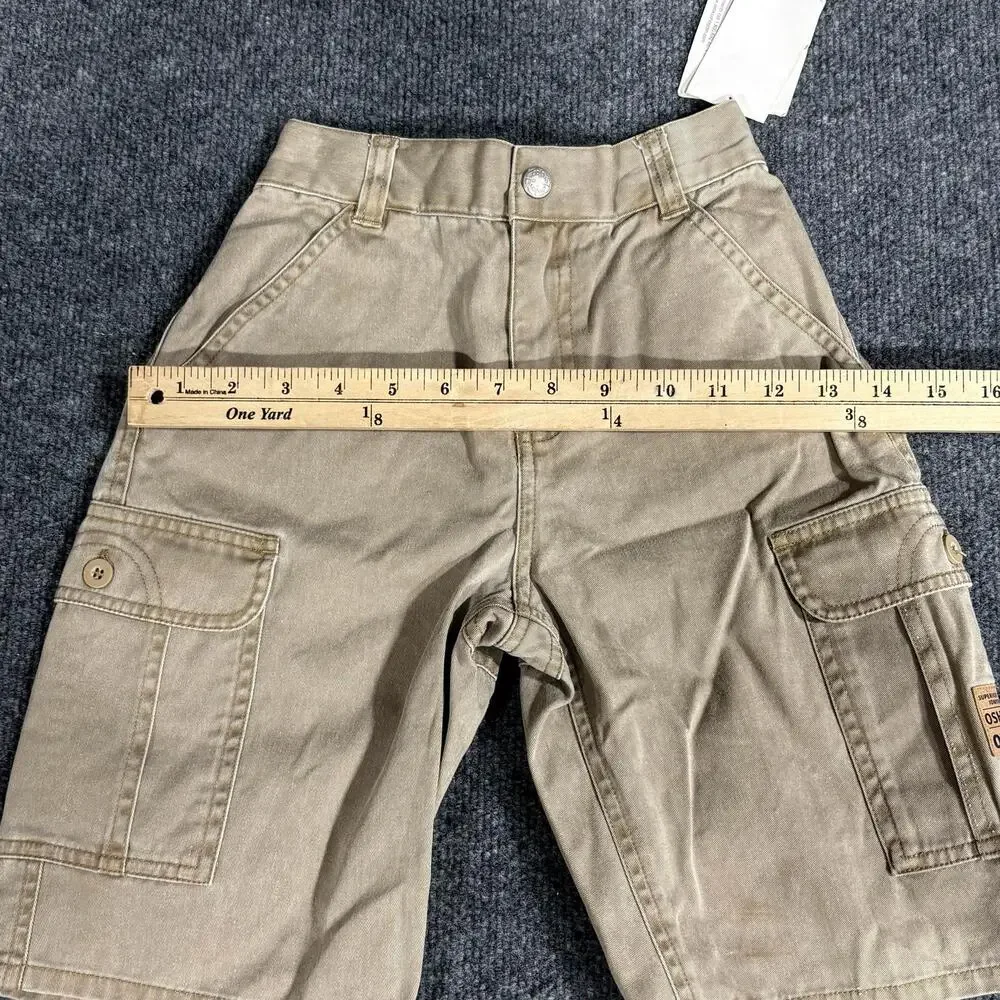 OshKosh B'gosh Shorts Boys 6 Beige Cargo Twill Pigment Dye Elastic Waist